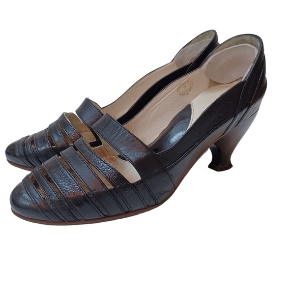 John Fluevog Heels Black Leather Pumps Blind Faith Womens size 7 - Picture 15 of 16